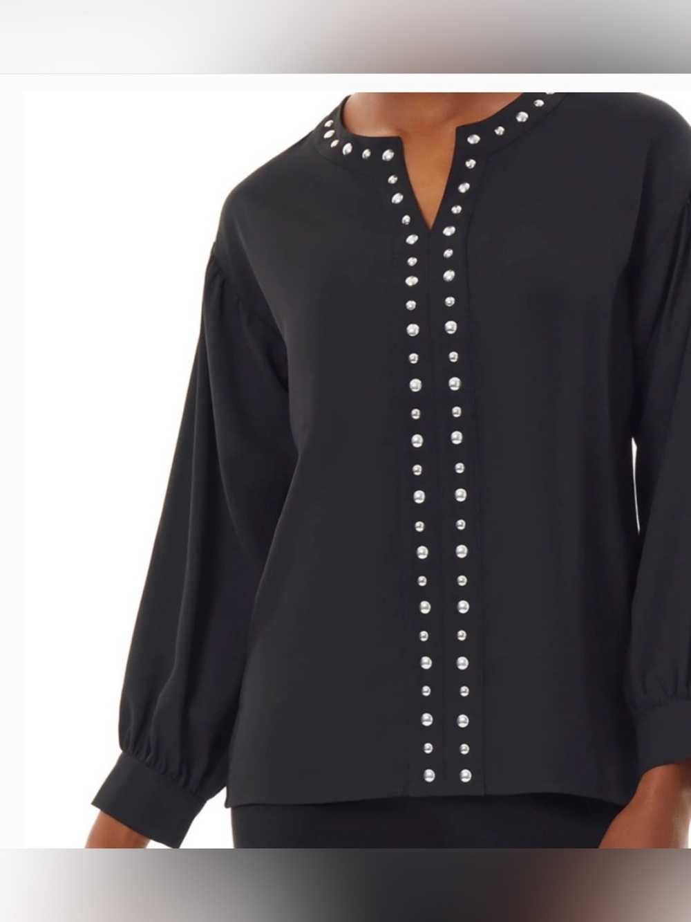 Ming Wang Silver Stud Tunic and Pants - 2 Piece Set